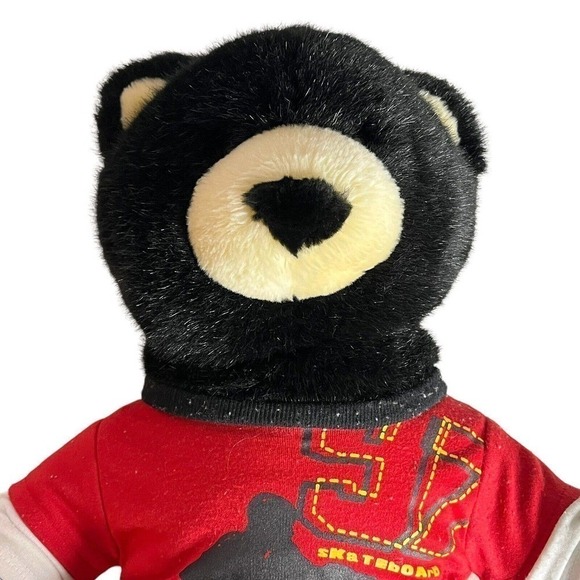 BUILD A Bear Workshop Black Bear 16" Plush Animal Shorts Pants Skate T-Shirt - Picture 6 of 15
